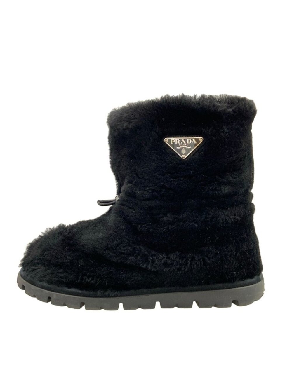 Prada Short Boots 40 Black Shearling